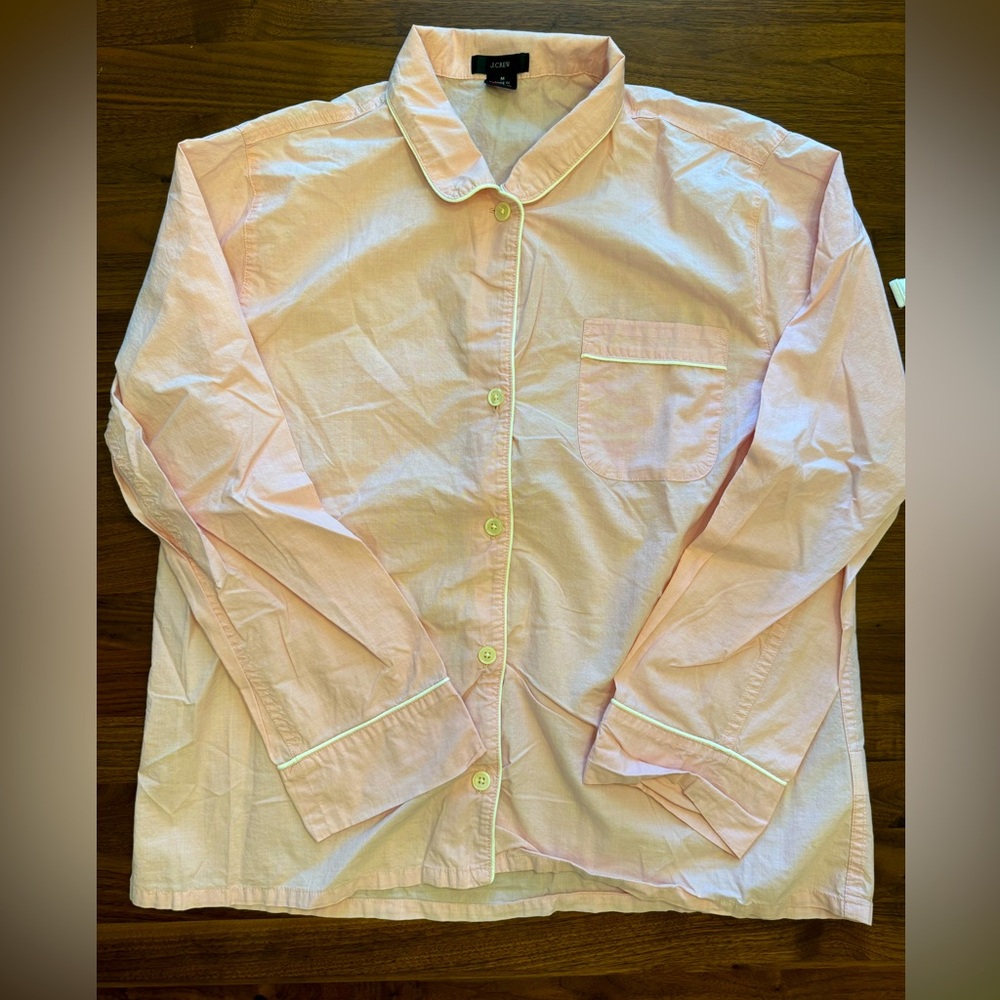 J. Crew Factory Cotton Poplin Pajama Set Button Down Shirt & Pants M